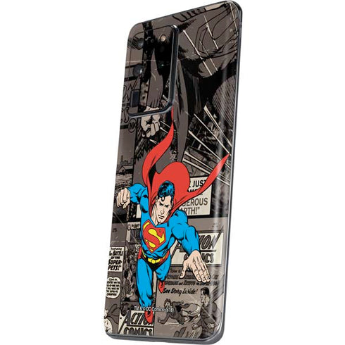 DC Comics Superman Vintage Action pose pattern Galaxy S20 Ultra 5G Skin